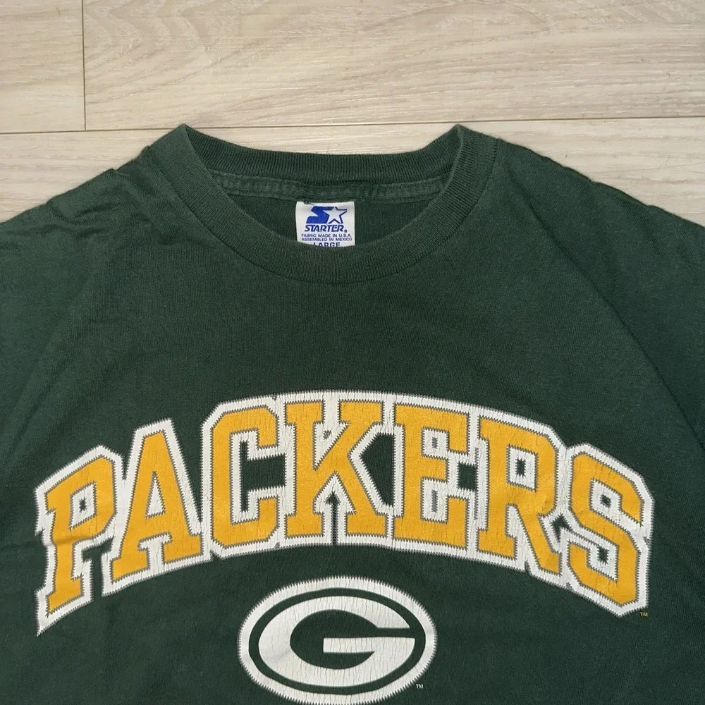 Vintage Green Bay‎ Packers Green Shirt Mens XL Starter Single Stitch NFL 90s USA